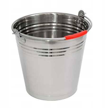 MIKONI Edelstahleimer Lebensmitteleimer Kücheneimer Futtereimer Milcheimer Eimer Garteneimer Baueimer für Gastronomie (10 Liter)