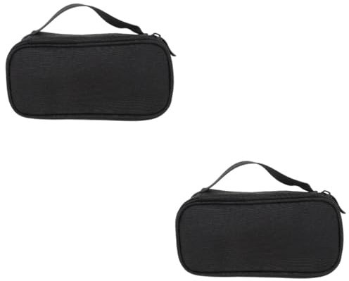 OSALADI 2 Pezzi Borsa Da Viaggio Per Auricolari Cavi Per Cuffie Spazzolino Da Denti Power Bank Nero Compatto