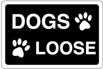 Safety First Display LTD Dogs loose sign - 1.2mm Rigid plastic for indoor/outdoor usage (150mm x 100mm) Viewing Distance within 3m.