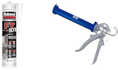 Rubson | Mastic FT 101 Blanc (cartouche de 280 ml) – Mastic polymère pour joints, fissures & Alyco 198805 Pistolet renforcé de 225 mm pour tubes de silicone et mastic