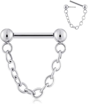 Longbeauty 16G Septum Piercing Kette Nasenpiercing Threadless Push-in Septum Barbell Nasenringe Daith Tragus Knorpel Helix Ohrpiercing Schmuck, Stil C, Silber