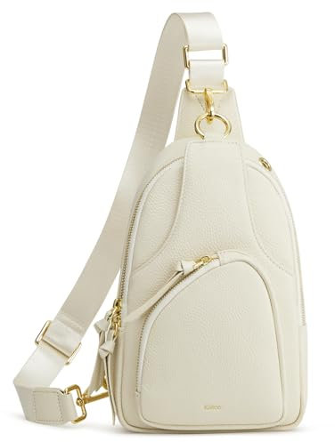 Kattee Sling Bag für Damen Gürteltasche aus Leder Kleine Brusttasche Umhängetasche mit RFID-Blockierung für Reisen und Outdoor