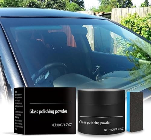 100g Feines Polierpulver Glaspolierer, Profi Poliertuch I Politur für Acrylglas, Lacke, Gelcoat gfk, Kunststoffe I Entfernt Mattierungen & Mikro Kratzer (100g)