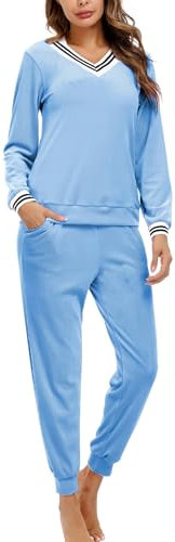 Totatuit Tuta Donna da Ginnastica in Velluto Tuta da Casa Set Tuta Sportiva Casual Pigiami Due Pezzi Pigiama Donna Pile Set Inverno da Yoga Jogging Training Sportwear con Coulisse