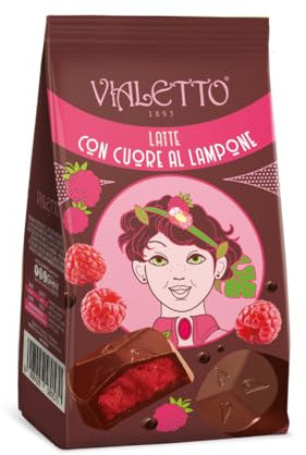 Vialetto Pralina di Cioccolato al Latte con Cuore Morbido al Lampone - ca 14 Praline, Confezione da 140 Grammi, Senza Glutine - Le Passioni di Lamberto