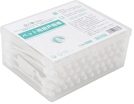 Qukaim Lot de 55 cotons-tiges pointus à double pointe avec bâtonnets en papier pour maquillage, nettoyage des oreilles et des yeux d'animaux domestiques, parfaits pour une application de précision,