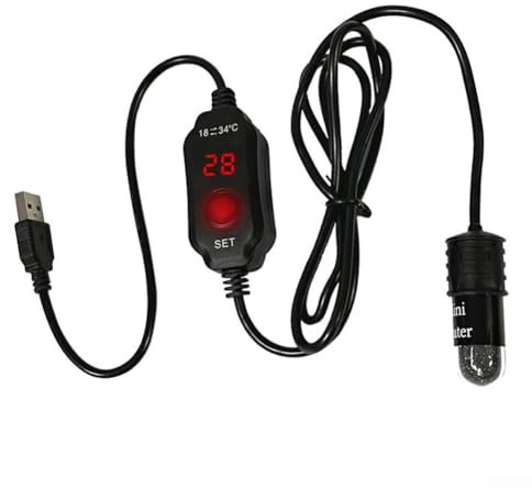 Chauffage d'aquarium 500 W avec contrôleur de température externe LED numérique double affichage, chauffe-eau alimenté, fonction mémoire