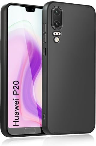wsiiroon Handyhülle für Huawei p20 Hülle, Stoßfest Kratzfest, Anti-Fingerabdruck, Anti-Rutsch Fallschutz Schutzhülle, Anti-Öl, Unterstützt kabelloses Laden für Huawei p20 Case (Schwarz)