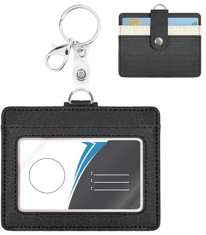 Ausweishalter,Ausweishülle, für id Card Holder, Büro, Schule, Mitarbeiter, langlebig, stilvoll,kartenhülle (Horizontal)