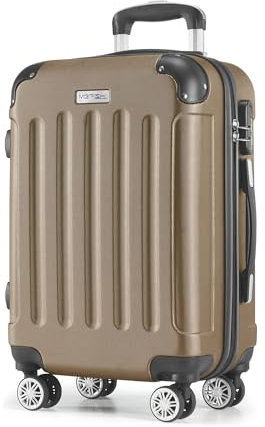 MERISH Reisekoffer Koffer Kofferset Trolleys Zwillingsrollen 3tlg. Hartschale in 9 Farben (Champagner, M)