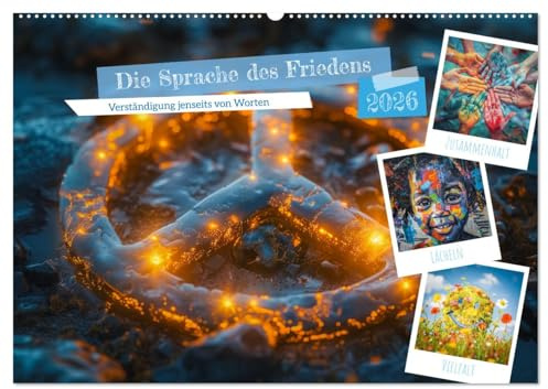 Die Sprache des Friedens (Wandkalender 2026 DIN A2 quer), CALVENDO Monatskalender: Die Sprache des Friedens ist ein Konzept, das sich auf die Art und ... zu fördern. (CALVENDO Menschen)
