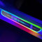 Customized Logo or Text Led Car Door Sill Lights, Automatic Sensing 7 Colors/12 Changing Modes, Wireless Carbon Fiber Magnetic Design Atmosphere Car Welcome Lights Suitable for All Cars