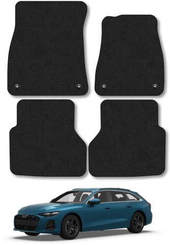 Audi A6 (2025+) [Avant] Carpet Car Mats | Black Edge Trim Tailored Fit Floor Mats Full Coverage Protection Accessories Easy Clean Anti Slip Made in the UK