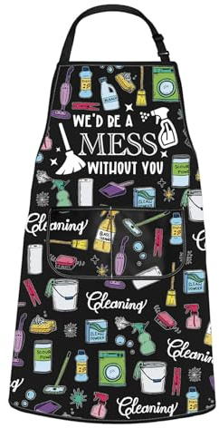 JTOUK We’d Be A Mess Without You Kitchen Apron Cleaning Service Maid Cleaning Crew Gift for Housekeeper