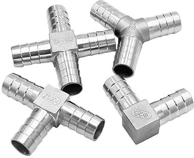 Gomito in acciaio inossidabile, 1 pz 4 mm 6 8 10 12 13 14 15 16 19 Raccordo portagomma Pagoda Tee Y Gomito Croce 3 Vie for tubi in acciaio inossidabile 304(Four Ways 15mm)