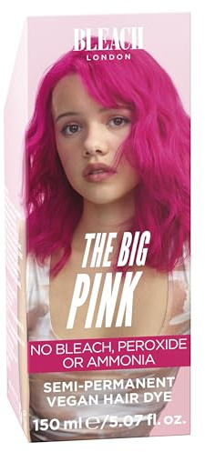 Bleach London The Big Pink Colour - Hot Vibrant Pink Hair Dye - Vegan & PETA-Approved Semi-Permanent Direct Dye- 150 ml
