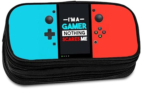 Double-layer Zipper Gaming Pencil Case for Boys, Large Capacity Stationery Organiser with Zipper,, Cool Controller Design Pen Pouch Box for Primary & Secondary School, Kids Gift for Back to School
