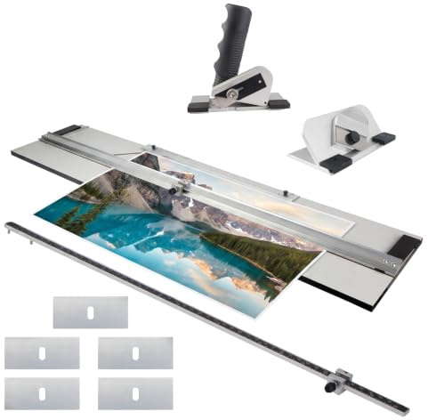 42in Mat Cutter for Framing, Mat Board Cutter Kit with 90° Straight Cut + 45° Bevel Cut, 5 Replacement Blades, Dual-Scale Ruler, Precision Mount Board Cutter for Picture Framing, Artwork, DIY Projects