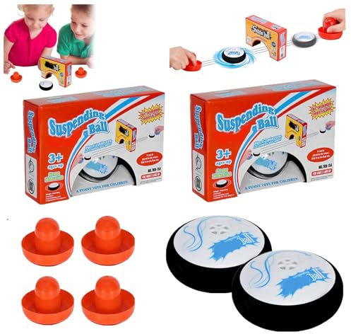 Air Hockey Hover Puck, Portable Floating Hockey Mit 2 Roten Lufthockey Drücken, Tragbares Tischspiel Tischhockey Schwebepuck, Airhockey Brettspiel Geschenk (2PCS)