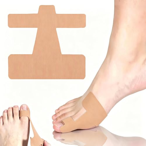 Hallux Valgus Kinesiotape – 20 vorgeschnittene Sport & Physio Tapes, hallux valgus tape für Zeh und Fuß – Precut Kinesiologie Tape bei Ballenzehen, hautfreundlich und latexfrei (Beige)