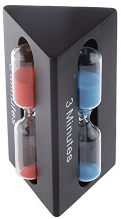 Sharplace Dreieck Sanduhr Zahnputzuhr Eieruhr - 3Minuten / 5 Minuten / - 10cm x 6cm, Schwarz