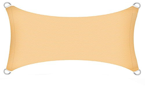 Sonnensegel Sonnenschutzsegel Sonnendach Sonnenschutz UV-Schutz Sichtschutz HDPE Beige 4x6m (Rechteck)