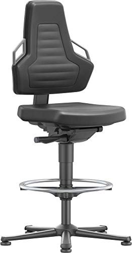 Interstuhl bimos Arbeitsdrehstuhl Nexxit Bodengleiter+Fußring Integralschaum schwarz 570-820mm