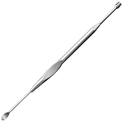 REFURBISHHOUSE Cure-oreille en acier inoxydable prelevement de cerumen Curette nettoyant d’oreille outil de soins d’oreille argent (type 3)