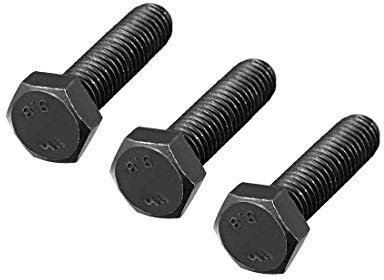 sourcing map M8x30mm vis tête Hex Vis gauche fixation acier carbone noir 3pc