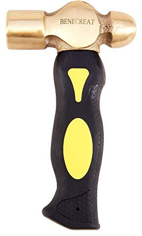 BENECREAT Martello in Ottone specializzato in punzoni a Lettera Utensili in Metallo con Manico in plastica per Manulity