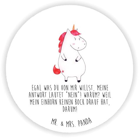 Mr. & Mrs. Panda Rund Magnet Einhorn Wut - Geschenk, Realität, Motivmagnete, Dekomagnet, Whiteboard Magnet, Einhörner, Einhorn Deko, Souvenir Magnet,