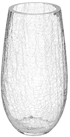 Atmosphera - Vase bombé - Verre craquelé - H27 cm
