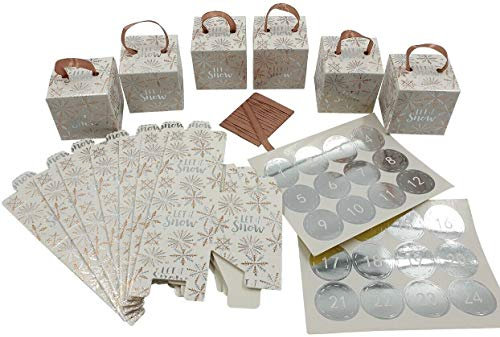 Make Your Own Advent Calendars Children Vintage Christmas Tree Decoration With Boxes 24 Pcs Ribbon Foil Let It Snow Stickers 1-24