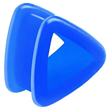 Taffstyle Flesh Tunnel Ohr Piercing Ear Plug Ohrpiercing Bunt Silikon Dreieck Flexibel 6 mm Blau