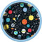Unique 73264EU Eco-Friendly Paper Plates-18 cm-Outer Space Party-8 Count (Pack of 1), Multicolour