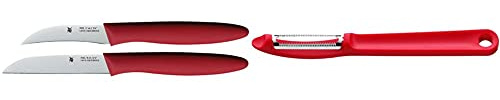 WMF Messerset, 2-teilig, mit Schälmesser und Gemüsemesser, Spezialklingenstahl, Griffe aus Kunststoff, rot & Gourmet Sparschäler 17,5 cm, Tomatenschäler, Gemüseschäler rostfrei, Kunststoff