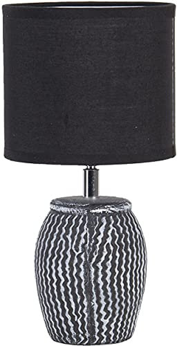 Clayre & Eef Tischlampe schwarz Ø 15x29 cm E27/max 1x60W 6LMC0044
