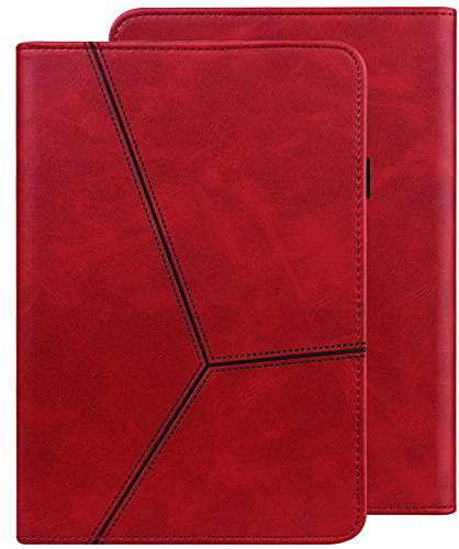 GLANDOTU Case for Lenovo Tab M10 (TB-X605F/TB-X605L)/Tab P10 (TB-X505F) 10.1 inch,Lightweight Folio Flip Wallet PU Leather Tablet Cover with Fold Stand Function + Stylus pen & Pen Holder -Red