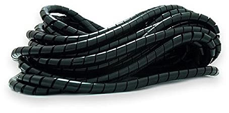1 Metre Black Spiral Cable Wrap - TV, Consoles, Pc, Office Wire Tidy Banding [5mm]