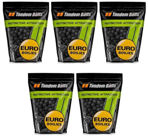 Tandem Baits Karpfen Futter Angelfutter Futterboilies Karpfenboilies Euro Boilies 5-er Set 16 mm 1 kg Heilbutt