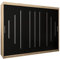 Kryspol Schwebetürenschrank York 250 cm Kleiderschrank mit Kleiderstange und Einlegeboden Schlafzimmer- Wohnzimmerschrank Schiebetüren Modern Design (Sonoma + Schwarz)