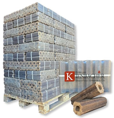 800kg Palette PiniKay Hartholzbriketts aus Reiner Buche- und Eiche Brenn Kamin Ofen Heiz Holz Gluthalter Gluthalter Premium Holzbriketts | Energie Kienbacher