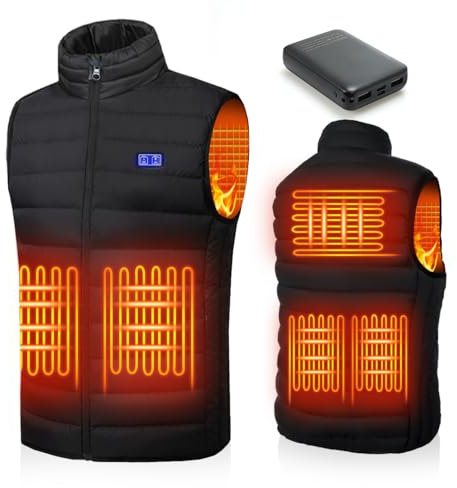 Unzipp Gilet Chauffant, Gilet Chauffant Homme Femme Avec Batterie Incluse/Unisex Veste Chauffante 3 Niveaux de Température, Pour L'hiver Chaleur Intérieure
