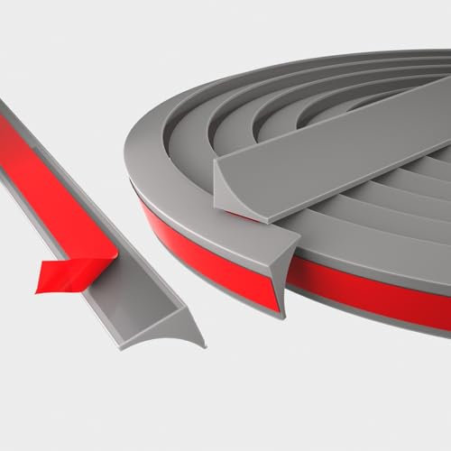 3 m Grigio Barriera Doccia Silicone,Soglia Doccia Anti Overflow per Cabina,Guarnizione Porta Doccia Bagno e Cucina,Striscia Con Strato Inferiore, per Separazione Bagnata e Secca