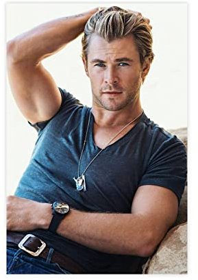 Schauspieler Chris Hemsworth 2 Leinwand-Poster, Schlafzimmer, Dekoration, Sport, Landschaft, Büro, Raumdekoration, Geschenkrahmen: 40 x 60 cm
