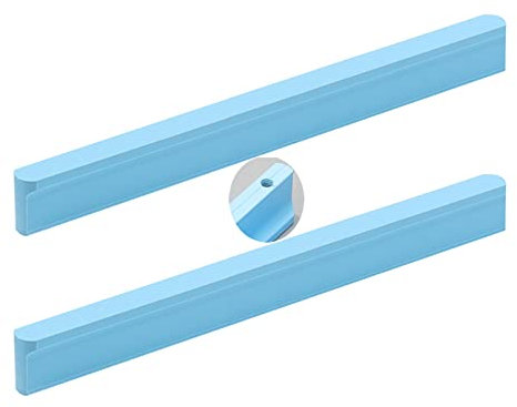 2 Stück Schrankgriffe Blau Möbelgriff Rund T-förmig Profilgriff Aluminiumlegierung SchubladenKnöpfe Türgriff Zugknöpfe für Schlafzimmer Küche Kleiderschrank (Länge 500mm)