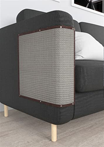 GIBZ Rascador de Sisal para Gatos Protector de Sofá pie de Cama Esquina Natural Interior Almohadilla de Rascar, Negro, 50×40cm