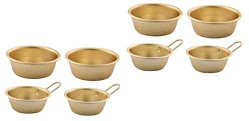 Zerodeko 8 Piezas Cuenco de Aluminio Amarillo Olla de Fideos Cuencos Tradicionales Coreanos de Aluminio Bebidas ensaladera tazones de Avena tazones de Almacenamiento Saludable