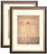 Eitida Vintage Bilderrahmen 30x40 cm aus Holz, 2er Pack Schwarz & Gold, mit Passepartout 23x30cm, für Fotos & Kunst, Horizontal/Vertikal,Retro Design mit Gold-Innenrahmen