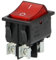 Miratic Interruttore a Bilanciere Retroilluminato Interruttore On Off 230V~ 20A 50Hz (pulsante rosso/alloggiamento nero)